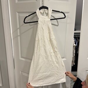 White halter backless sequin dress!